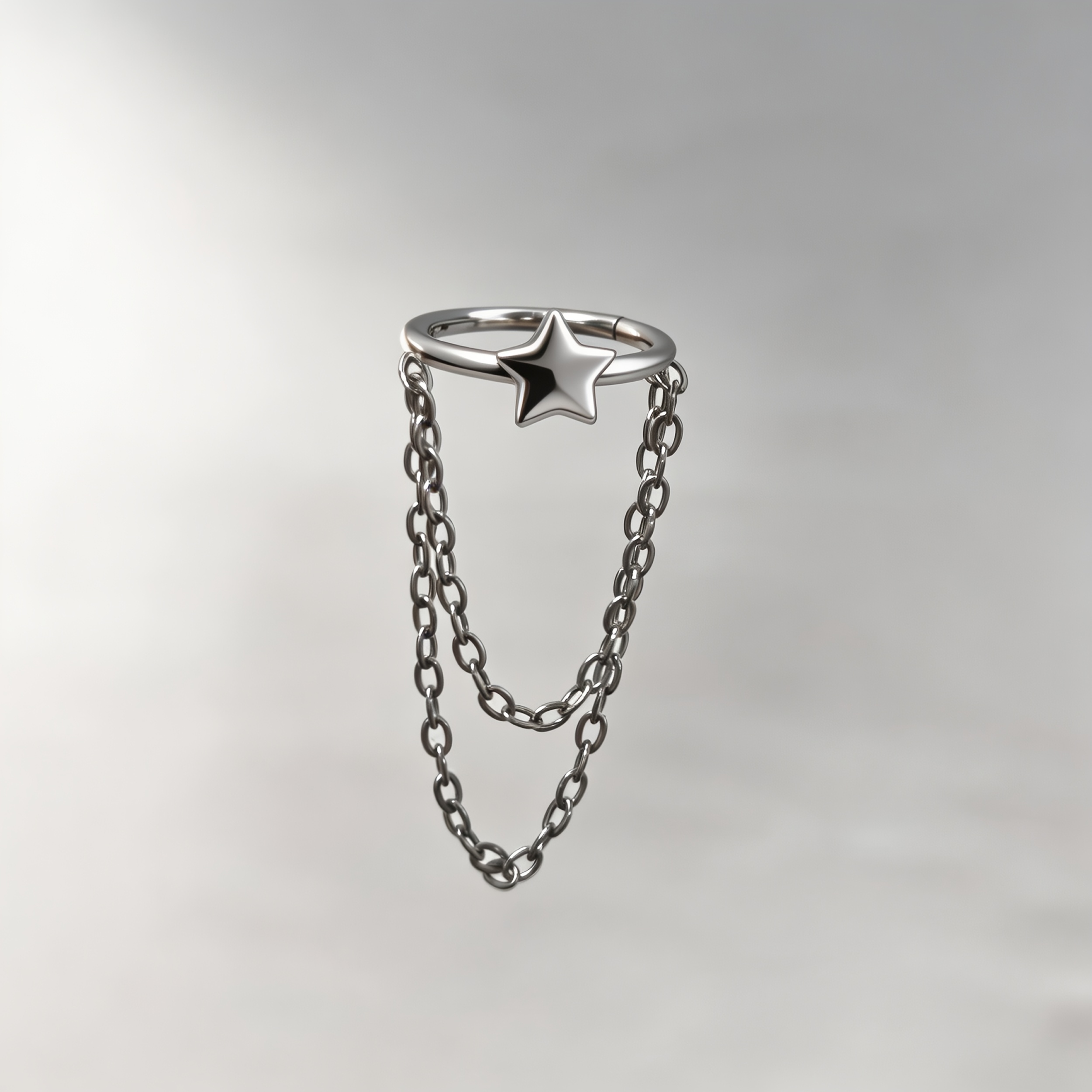 2pcs Y2K Star Chain Drop Hoop Earrings, Trendy Unisex Jewelry